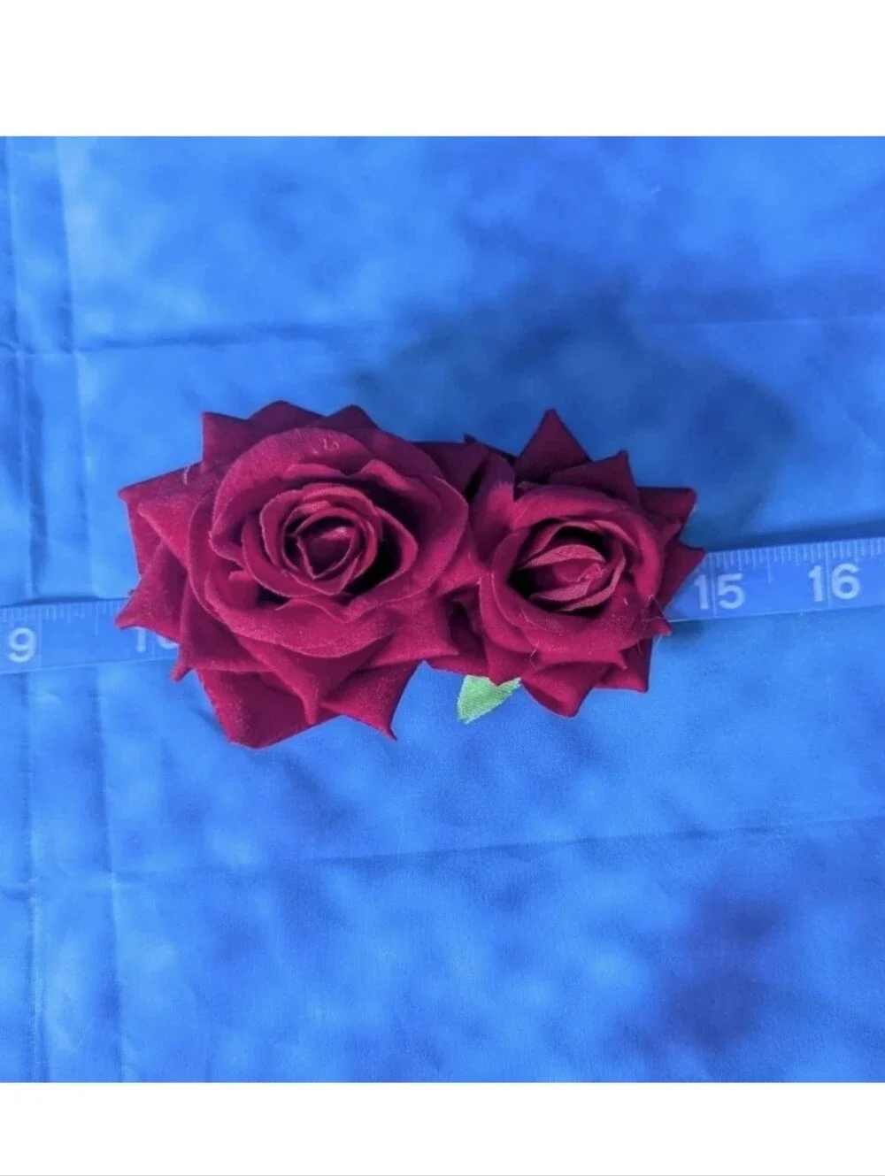 Floral Red Rose Faux Flower Hair Accessory OSFM Alligator Clip